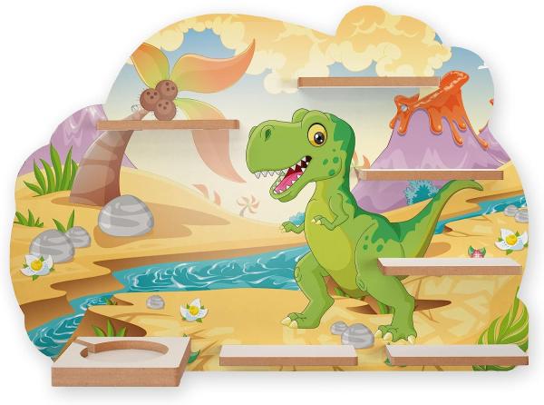 Kreative-Feder 'Little Dino' Tonie-Regal, Holz mehrfarbig, 59 x 41 cm