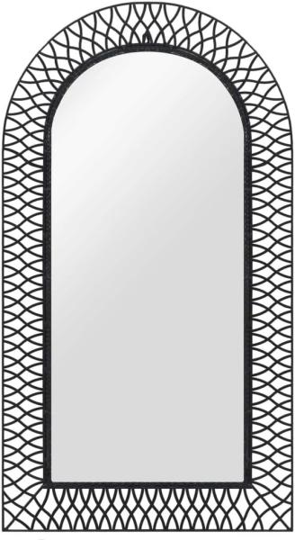 vidaXL Wandspiegel gewölbt 60 x 110 cm Schwarz