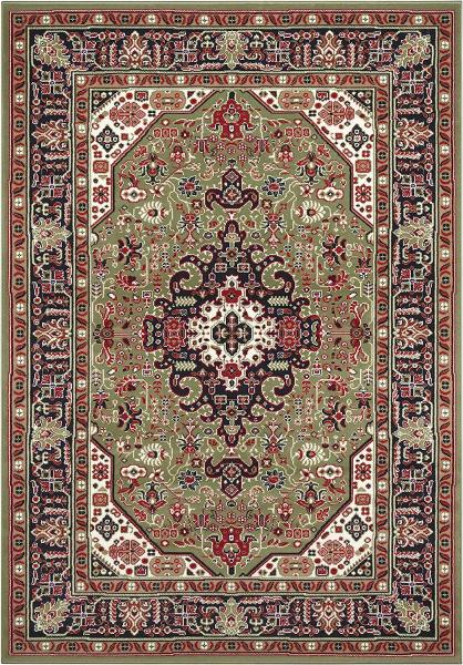Orientalischer Kurzflor Teppich Skazar Isfahan Grün - 200x290x0,9cm