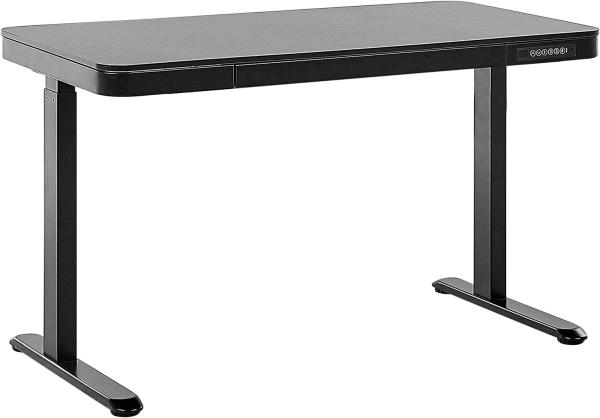 Schreibtisch schwarz 120 x 60 cm mit USB-Port elektrisch höhenverstellbar KENLY