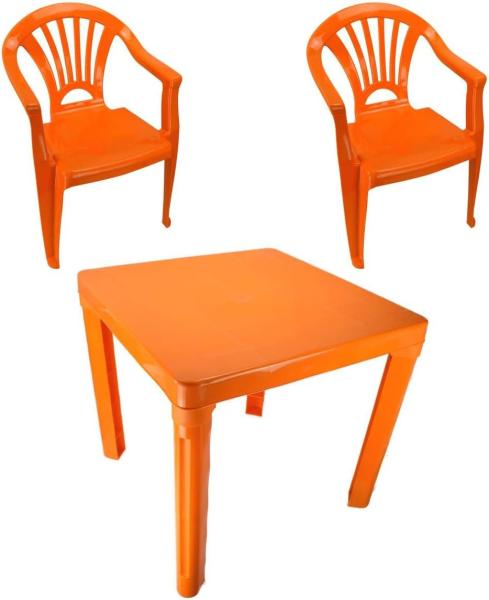 Kinder Spieltisch mit 2 Stühle in blau, grün, orange oder pink Gartensitzgruppe orange