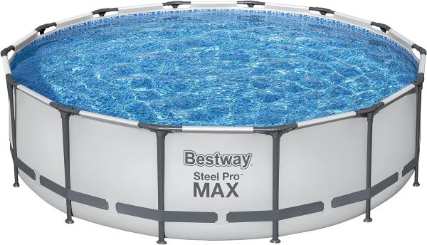 Steel Pro MAX™ Frame Pool Komplett-Set mit Filterpumpe Ø 427 x 107 cm, lichtgrau, rund