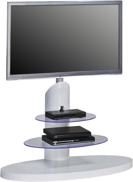 TV-Rack weiß Hochglanz - Klarglas Maße 1100 x 1315 x 470 mm