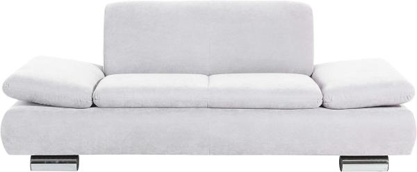 Terrence Sofa 2-Sitzer Veloursstoff Creme Metallfüße verchromt