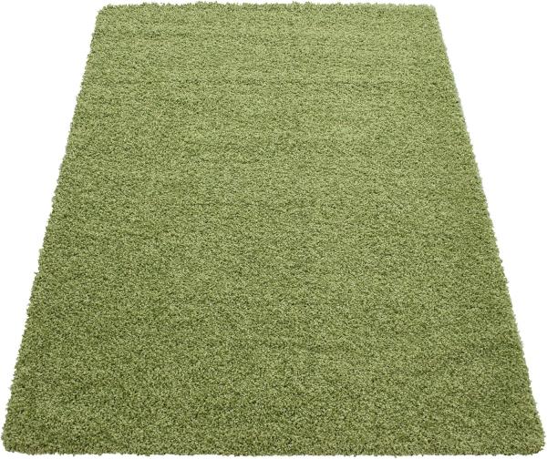 Carpetsale24 Shaggy Hochflor Teppich Wohnzimmer 300x400 cm Grün Modern - Teppich Flauschig, Extra Weich, Pflegeleicht und einfarbig - für Schlafzimmer, Esszimmer - Ideal als Küchenteppich Bild 2