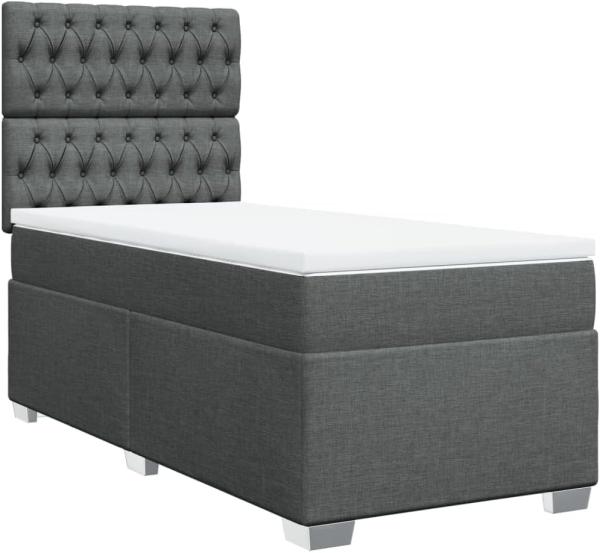 Boxspringbett mit Matratze Dunkelgrau 90x190 cm Stoff 3292651