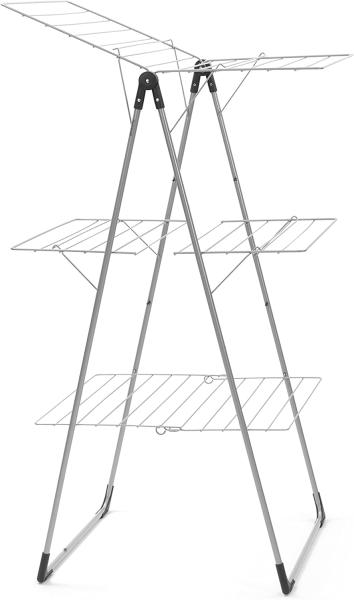 Brabantia Turm-Trockengestell, Wäschetrockner, Wäscheständer, Gestell, Metallic Grey, 476648