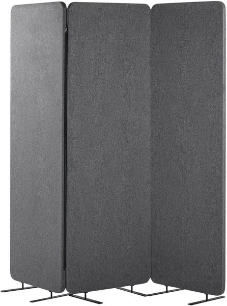 Akustik Raumteiler 3-teilig grau 184 x 184 cm STANDI