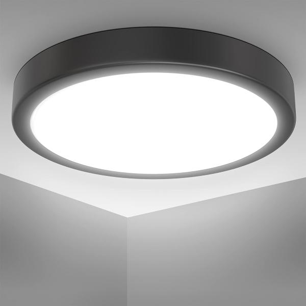 LED Deckenlampe rund Deckenleuchte Flur Küchenlampe 18W Wohnzimmer 28cm Schwarz