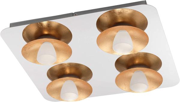 Eglo 97524 LED Deckenleuchte TORANO chrom, gold weiß L:40cm B:40cm H:8cm