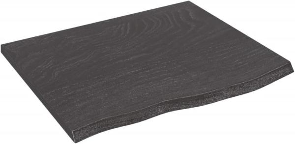 vidaXL Tischplatte Dunkelgrau 60x50x2 cm Massivholz Eiche Behandelt