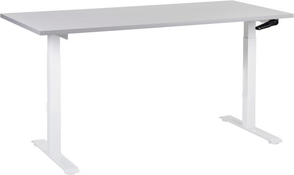 Schreibtisch grau weiß 160 x 72 cm manuell höhenverstellbar DESTINES