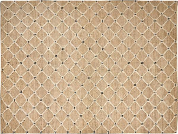 Teppich Jute beige 300 x 400 cm geometrisches Muster Kurzflor KALEKOY