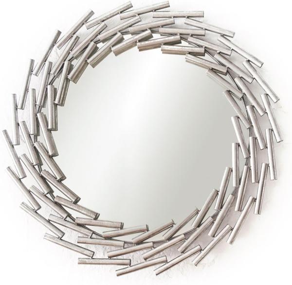 Spiegel Tempestas Ø80 cm Metall silber