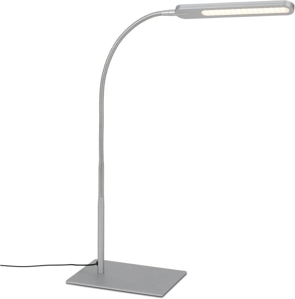 BRILONER - LED Schreibtischlampe mit Touch, in Stufen dimmbar, einstellbar in warmweiß und kaltweiß, Tischlampe, Lampe, Nachttischlampe, Tischleuchte, Deko, Bürolampe, 23x95 cm, Silberfarbig