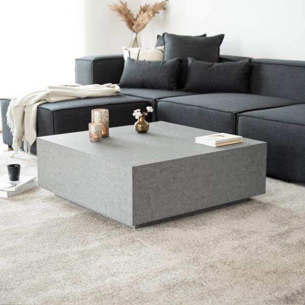 HOME DELUXE Couchtisch AMIRI XL 95 x 35 x 95 cm, Marmoroptik, Wohnzimmertisch, Beistelltisch