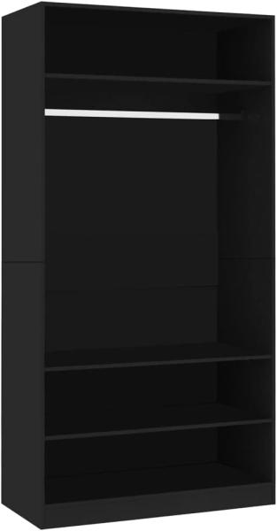 vidaXL '800226' Kleiderschrank Spanplatte, Schwarz 100 × 50 × 200 cm