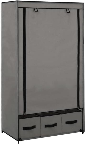 vidaXL Kleiderschrank, Stoff, grau, 87 x 49 x 159 cm
