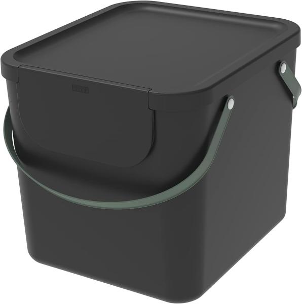 Rotho 'Albula' Müllsystem, 40 Liter, Kunststoff schwarz, B/H/T: 35,8 x 34 x 40 cm