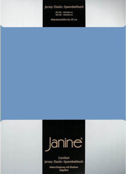Janine 5002 Elastic-Jersey-Spannbetttuch 42 blau 180x200-200x220