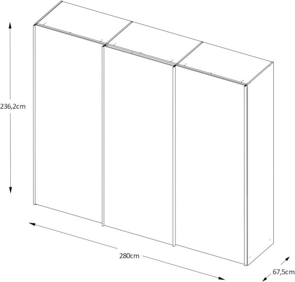 Staud Schwebetürenschrank, Holzwerkstoff, Mocca, 240cm / 280cm / 68 cm (H/B/T) Bild 4