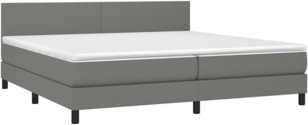 vidaXL Boxspringbett mit Matratze Dunkelgrau 200x200 cm Stoff, Härtegrad: H2 [3139922]