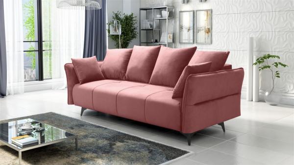 Schlafsofa Sofa 3-Sitzer SADIE Stoff Element Altrosa