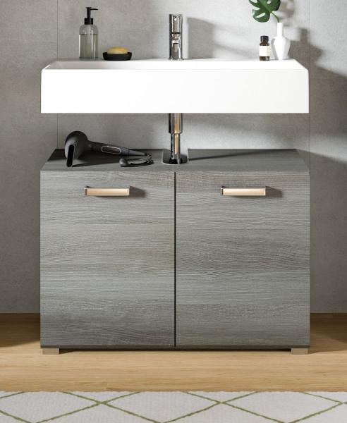 Waschbeckenunterschrank Grigio in Rauchsilber grau 80 cm Bild 2