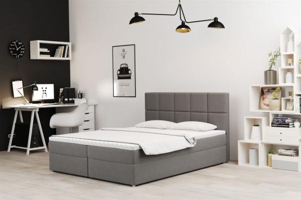 Boxspringbett Schlafzimmerbett FRASCO 180x200cm in Stoff Jasmine Taupe