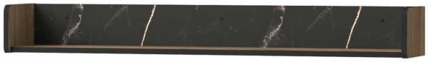 Wandregal Wandboard Pereto 120x21x14cm Warmia Nussbaum schwarz matt