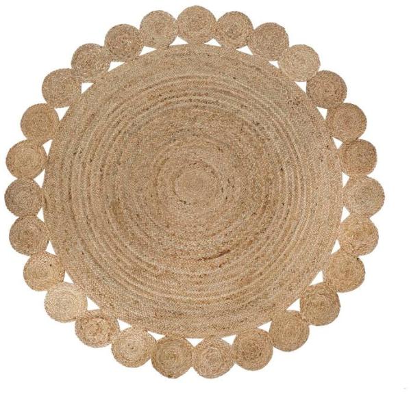 Teppich DKD Home Decor 200 x 200 x 1 cm natürlich Braun Polyester Jute