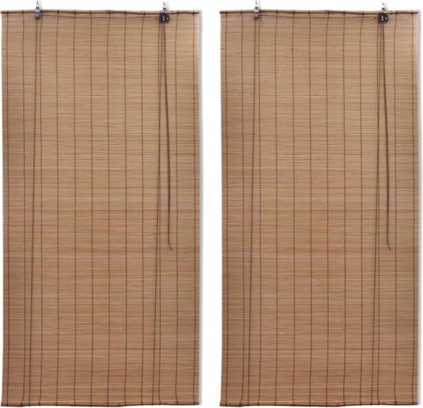 vidaXL Bambusrollos 2 Stk. 150x220 cm Braun