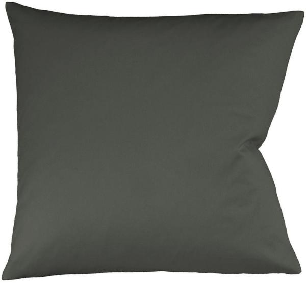 Fleuresse Interlock-Jersey-Kissenbezug uni colours anthrazit 9031 Größe 80 x 80 cm