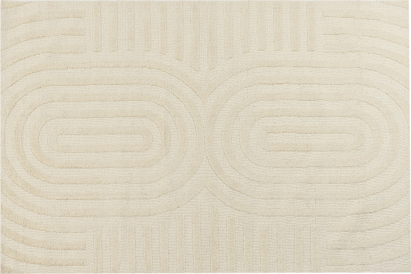 Teppich Wolle hellbeige 200 x 300 cm Streifenmuster MASTUNG