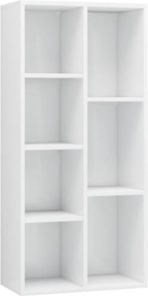 vidaXL Bücherregal Hochglanz-Weiß 50×25×106 cm Spanplatte