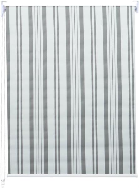 Rollo HWC-D52, Fensterrollo Seitenzugrollo Jalousie, 40x160cm Sonnenschutz Verdunkelung blickdicht ~ grau/weiß
