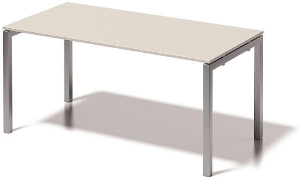 Cito Schreibtisch, 740 mm höhenfixes U-Gestell, H 19 x B 1600 x T 800 mm, Dekor grauweiß, Gestell silber
