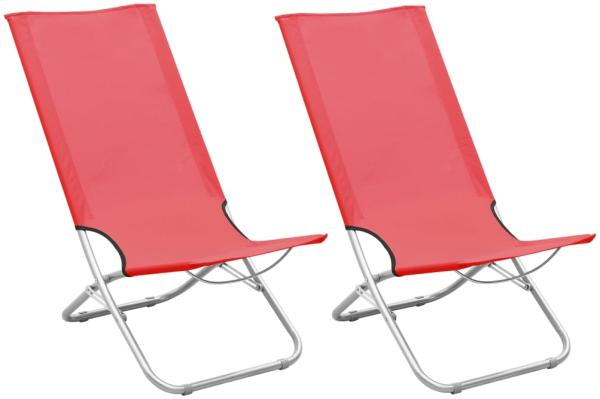 Klappbare Strandstühle 2 Stk. Rot Stoff 310376