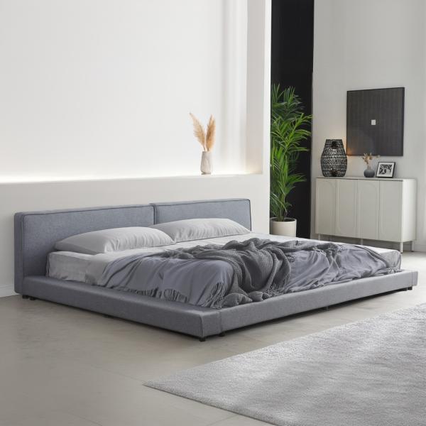 HOME DELUXE Bett mit Ablage GALAXIS mit Matratze H2 / H3, 270 x 200 cm