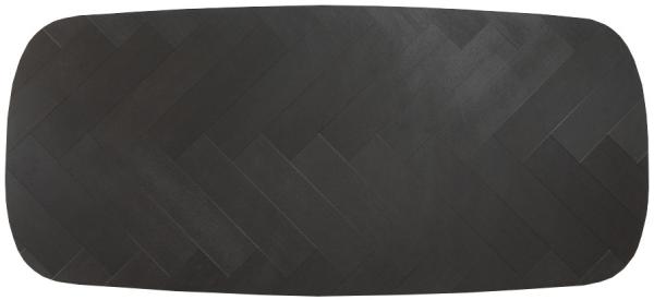 Bronx71 Tischplatte Olaf oval Fischgrät PVC schwarz 240 x 110 cm