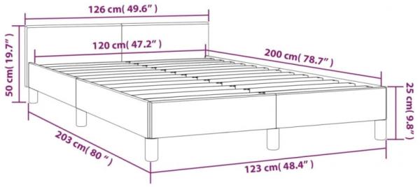 Bettgestell mit Kopfteil Dunkelbraun 120x200 cm Stoff [347402] Bild 9