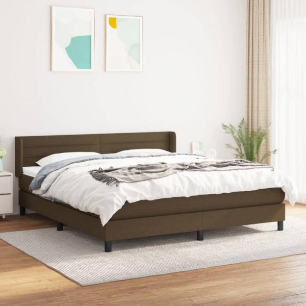 Boxspringbett mit Matratze Dunkelbraun 180x200 cm Stoff (Farbe: Braun)