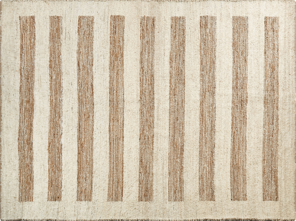 Teppich Baumwolle Jute beige 300 x 400 cm geometrisches Muster Kurzflor ZIARAT