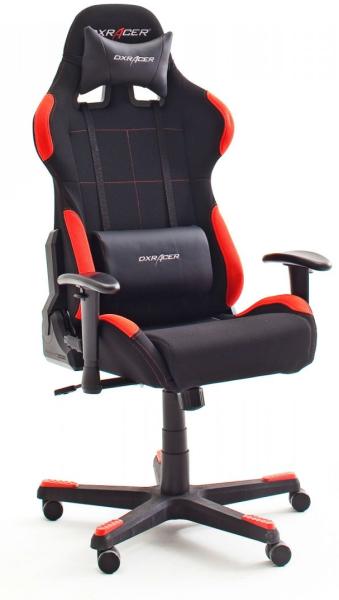 DX-Racer 'RACER 1 FD01-NR' Gaming-Stuhl mit Wippmechanik und inklusive Sitzkissen, schwarz/rot