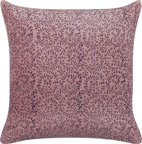 Dekokissen Blockdruck Baumwolle Rosa ROMNEYA 45 x 45 cm