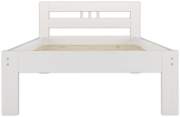 Erst-Holz Einzelbett 100x200 cm, inkl. Federleisten-Rollrost, weiß