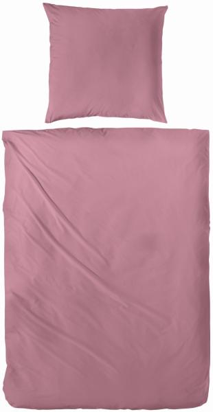 Hahn Haustextilien Luxus-Satin Bettwäsche uni Farbe rosenholz Größe 200x200 cm