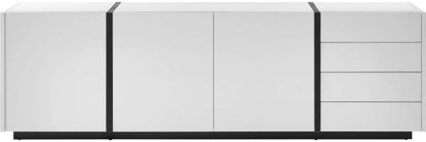 Sideboard Design-M in weiß matt und Fresco grau 210 x 65 cm