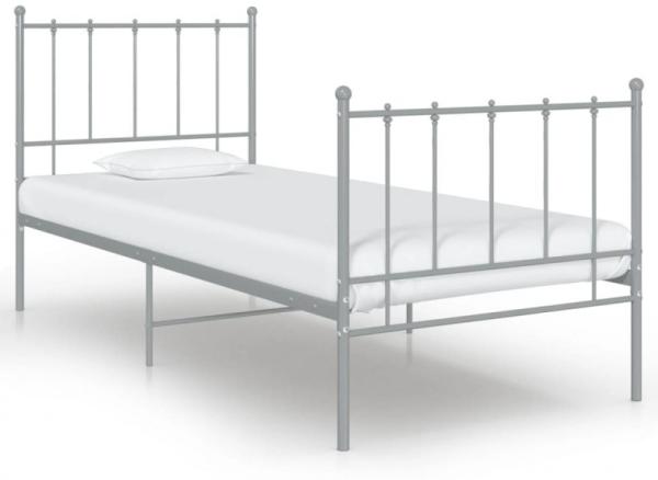 vidaXL Bett Grau Metall 90x200 cm [324948]