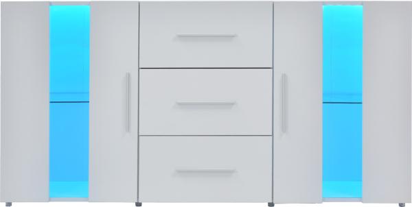 Merax Sideboard Kommode TV-Schrank, Lowboard, mit 16 Farben LED-Leuchten für Esszimmer Wohnzimmer,140*35*70cm